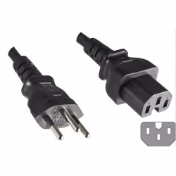 Microconnect PE160518, 1,8 m, Coupleur C15, Coupleur C15, H05VV-F3G, 250 V, 10 A