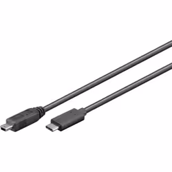 Microconnect USB3.1CMB505, 0,5 m, USB C, Mini-USB B, USB 3.2 Gen 1 (3.1 Gen 1), Mâle/Mâle, Noir