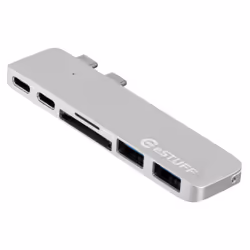 eSTUFF ES84122-SILVER, USB 3.2 Gen 1 (3.1 Gen 1) Type-C, Argent, MicroSD (TransFlash), Thunderbolt 3, Aluminium, Chine