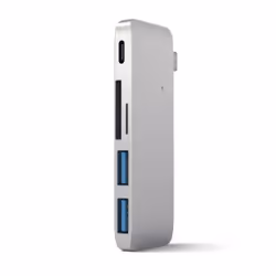 Satechi ST-TCUPS, Argent, MicroSD (TransFlash), SD, Aluminium