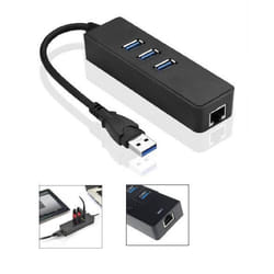 Microconnect MC-USB3.0HUBWETH station d'accueil USB 3.2 Gen 1 (3.1 Gen 1) Type-A Noir
