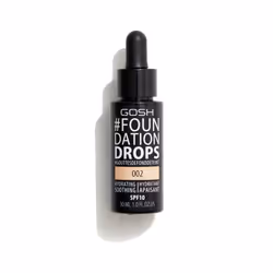 GOSH #Foundation Drops 002 Ivory 30ml, Flacon compte-gouttes, Liquide, Peau sèche, Hydratant, Apaisant, Toutes couleurs de pe ...