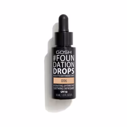 GOSH #Foundation Drops 006 Tawny 30ml, Flacon compte-gouttes, Liquide, Peau sèche, Hydratant, Apaisant, Toutes couleurs de pe ...