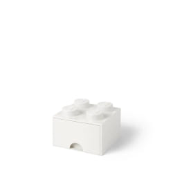 Légo Décoration Brique avec Tiroir - Blanc