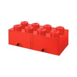 Boîte de rangement - LEGO - 40061730 - Plastique - Rouge - 8 plots - 2 tiroirs