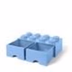 Boîte de rangement - LEGO - Brick 8 - Empilable - 2 tiroirs - Bleu