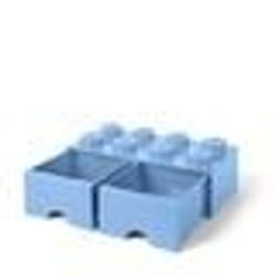 Boîte de rangement - LEGO - Brick 8 - Empilable - 2 tiroirs - Bleu