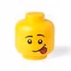 Conteneur de stockage - Lego - Petite tête de rangement - Jaune - Empilable - 16cm x 18cm