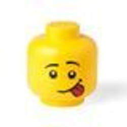Conteneur de stockage - Lego - Petite tête de rangement - Jaune - Empilable - 16cm x 18cm