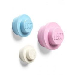Ensemble de Cintres muraux LEGO - Petit Moyen Grand - Blanc Bleu Clair Rose