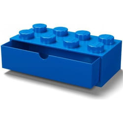 Boîte de Rangement Empilable - LEGO - Taille L - 8 Boutons - Plastique Résistant - Bleu