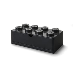 LEGO Tiroir de Bureau Noir avec 8 Tenons – Organiseur Empilable pour Fournitures Jouets et Décoration