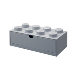 Tiroir de Bureau LEGO empilable gris avec 8 tenons - boîte de rangement pour jouets fournitures et décoration