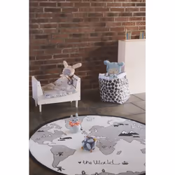 OYOY 1100502 tapis de sol Intérieure Rond Coton Noir, Gris