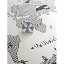 OYOY 1100502 tapis de sol Intérieure Rond Coton Noir, Gris