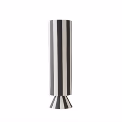OYOY 1101043, Vase cylindrique, Grès, Noir, Blanc, Table, Intérieure et extérieure, 310 mm