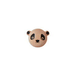 OYOY Panda Intérieure Crochet pour serviette Noir, Bois