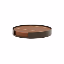 OYOY Oka Coaster, Rond, Acier inoxydable, Marron, 94 mm, 15 mm