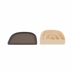 OYOY Rainbow, Assiette de dîner, Autres, Silicone, Beige, Chocolat, 170 mm, 205 mm