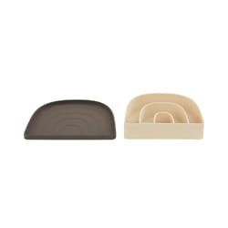 OYOY Rainbow Assiette de dîner Autres Silicone Beige, Chocolat 2 pièce(s)