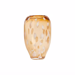 OYOY Jali, Vase en forme d'amphore, Verre, Beige, Transparent, Brillant, Marron, Table