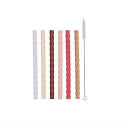 OYOY M107285 paille réutilisable Rouge, Couleur vanillée Silicone 6 pièce(s)