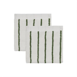 OYOY Raita Vert, Blanc Coton Serviette de toilette