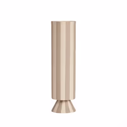 OYOY Toppu, Vase cylindrique, Grès, Beige, Table, Intérieure, 310 mm