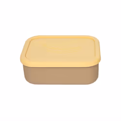 OYOY Yummy, Boîte de rangement alimentaire, Adolescence, Marron, Jaune, Silicone, Monochromatique, Rectangulaire