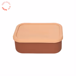 OYOY Yummy, Boîte de rangement alimentaire, Adolescence, Marron, Jaune, Silicone, Monochromatique, Rectangulaire