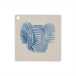 OYOY Erik Elephant set de table Carré Bleu, Gris 1 pièce(s)