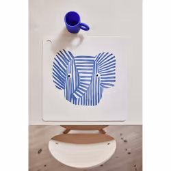 OYOY Erik Elephant set de table Carré Bleu, Gris 1 pièce(s)