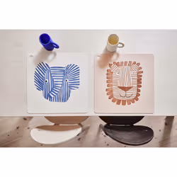OYOY Erik Elephant set de table Carré Bleu, Gris 1 pièce(s)
