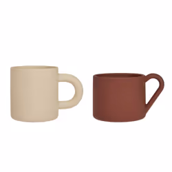 OYOY Nomu, Régler, Beige, Rouge, Silicone, Tasse, Universel, 2 pièce(s)