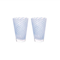 OYOY Yuka Swirl Bleu, Transparent 2 pièce(s)