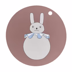 OYOY M107494, Rond, Beige, Bleu, Marron, Blanc, Image, Silicone, Lapin, Garçon/Fille