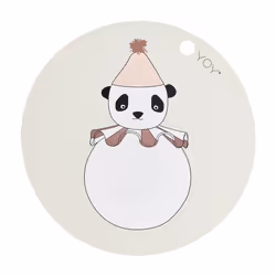 OYOY M107495, Rond, Beige, Noir, Marron, Blanc, Image, Silicone, Panda, Garçon/Fille