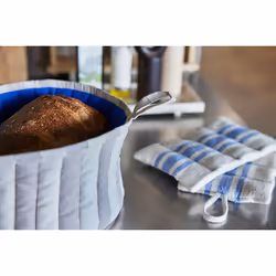 OYOY Toppu Panier à pain Rond Coton, Polyester Bleu, Gris