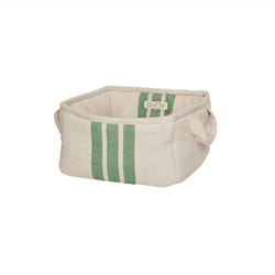 OYOY L301164 Panier à pain Carré Coton, Polyester Vert, Naturel