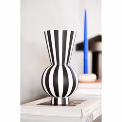 OYOY L301173 vase Vase rond Grès Noir, Blanc