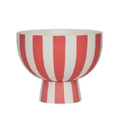 OYOY L301298 Bol décoratif Rouge, Blanc Grès