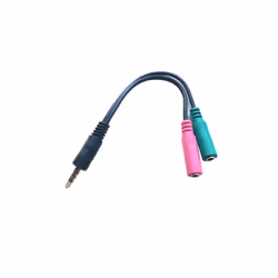 Microconnect AUDALS015, 3,5mm, Mâle, 2 x 3.5mm, Femelle, 0,25 m, Noir