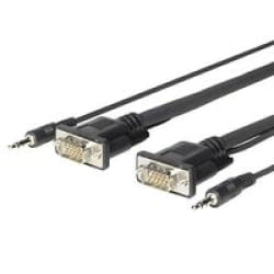 Vivolink PROVGAMCS4.6 câble vidéo et adaptateur 4,6 m VGA (D-Sub) + 3,5 mm Noir