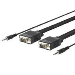 Vivolink PROVGAS2 câble vidéo et adaptateur 2 m VGA (D-Sub) + 3,5 mm Noir