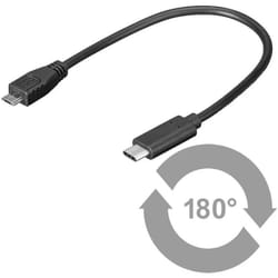 Microconnect Micro USB B/USB C, 0.2 m câble USB 0,2 m USB 2.0 Micro-USB B Noir
