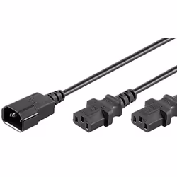 Microconnect 2 x C13/C14, 1.2 m, 1,2 m, Coupleur C14, Coupleur 2 x C13, 250 V, 10 A
