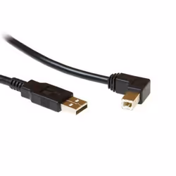 Microconnect USB A/USB B, 2 m, 1,8 m, USB A, USB B, USB 2.0, Mâle/Mâle, Noir