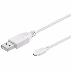 Microconnect USB A/Micro USB B, 1 m, 1 m, USB A, Micro-USB B, USB 2.0, Mâle/Mâle, Blanc