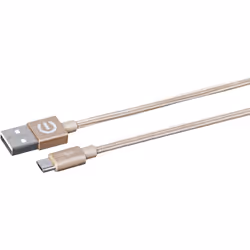 eSTUFF 1m USB 2.0, 1 m, USB A, Micro-USB B, USB 2.0, Mâle/Mâle, Or