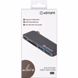 eSTUFF ES84121-GREY station d'accueil USB 3.2 Gen 1 (3.1 Gen 1) Type-C Gris